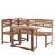 Modular Balcony Furniture Set Corner Bench Foldable Table Acacia Wood Treia - Light Wood