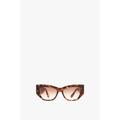 Victoria Beckham Sculptural Frame Sunglasses In Dark Havana Fade