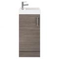 Vaults 40cm Floor Vanity Unit With Basin In Brown Grey Avola