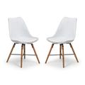 Kaili Dining Chair With White Seat And Oak Legs In Pair