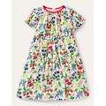 Puff Sleeve Floral Dress Multi Girls Boden, Vanilla Botanical Fruit