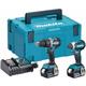 DLX2180TJ Cordless 18V lxt Brushless 2 Piece Power Tool Set With 2x5Ah Batteries, Charger And makpac Case - Makita