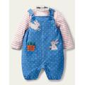 Cord Dungaree Set Blue Baby Boden, Elizabethan Blue Bunnies