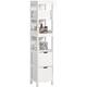 Tall Bathroom Storage Cabinet with 3 Shelves and 2 Drawers FRG126-W - Sobuy