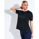 GOODMOVE T-shirt - Scoop Neck Mesh Back - Black - Women's - Size: UK 8