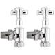 Victorian Crosshead Angled Radiator Valves Pair - Chrome - Hudson Reed