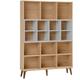 Modern 5-Shelf Storage Bookcase Scandinavian Light Wooden Finish Alloa - Dark Wood