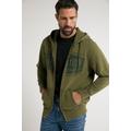 Plus Size Acid Washed Hooded Sweatshirt, Man, green, size: LT, cotton, JP1880