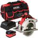 18V Cordless Circular Saw 165mm with 1 x 5.0Ah Battery Charger & Bag EXL10124:18V - Excel