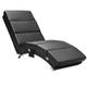 Chaise Lounge Heated Massage Chair Black Leather Look Living Room Relax Recliner Lounger Reclining Armchair - Casaria