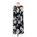 Ann Taylor Factory Casual Dress - Shift Crew Neck Sleeveless: Black Floral Dresses - Women's Size 0