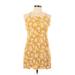 Forever 21 Casual Dress: Yellow Floral Motif Dresses - Women's Size Large