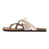 Zehentrenner LASCANA, Damen, Gr. 40, rosa (rosé), Obermaterial: 100% Rindsleder. Decksohle: 100% Rindsleder. Laufsohle: 100% Synthetik, metallic, casual, Schuhe, Sandale, Pantolette aus Leder mit Korkfußbett