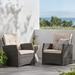 Sanger Wicker Outdoor Club Chairs with Cushions by Christopher Knight Home