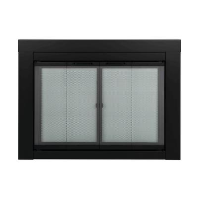 Pleasant Hearth Ascot Fireplace Glass Door Small Black