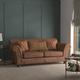 Angus Faux Leather Combo 2 Seater Sofa Brown