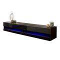 Galicia 180cm LED Wide Wall TV Unit Black