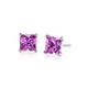 Pink Sapphire Stud Earrings in 9ct White Gold