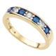 18ct Gold Sapphire & 0.20ct Diamond Half-Eternity Ring