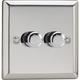 Varilight Classic 2-Gang 2-Way Push-On/Off Rotary LED Dimmer - Mirror Chrome - JCP252