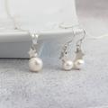 Sterling Silver Star And Pearl Necklace And Earrings, Silver