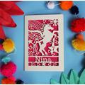 Personalised Papercut Unicorn Birthday Card, Cream/Gold/Silver