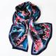 Koi Long Silk Scarf Blue Pink