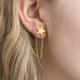 Gold Plated Star Earrings With Chain Drop Detail, Gold