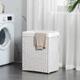 90 L White Handwoven Clothes Laundry Hamper Basket