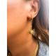 Gold Plated Moon And Star Statement Drop Earrings, Gold