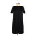 H&M Cocktail Dress - Shift Crew Neck Short sleeves: Black Print Dresses - Women's Size 6
