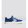 CATIBA PRO Low Mystery Blue Suede and Canvas Contrast Thread Ivory Logo Sneaker Men