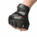 Gants de gymnastique en cuir PU noir pour homme 1 paire entraînement musculation sport fitness