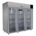 U-Line UCRE585-SG71A 85" 3 Section Reach In Refrigerator, (3) Left/Right Hinge Glass Doors, 115v, 9 Shelves, Silver