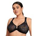 Glamorise Wonderwire Front Close Stretch Lace Bra, Black, Size 34D, Women