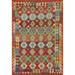 Reversible Kilim Oriental Area Rug Flatweave Southwestern Wool Carpet - 6'2"x7'10"