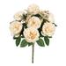 Set of 2 Ivory Cabbage Rose Flower Stem Bush Bouquet 18in - 18" L x 11" W x 11" DP