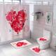 Honana 4PCS Bathroom Waterproof Shower Curtain Pedestal Rug Toilet Seat Cover Bath Mat Bathroom Decoration