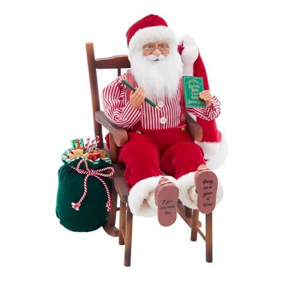 Kurt Adler 18 Inch Kringle Claus Sitting in Chair with Gifts