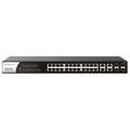 DrayTek P1282 VigorSwitch - 24-Port Smart Managed Rackmount Gigabit PoE+ Switch w/ 4 x 1GbE RJ45/SFP Combo Ports (400W)