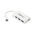 StarTech.com 4-Port USB-C Hub - USB-C to 1x USB-C and 3x USB-A - USB 3.0 Hub - White