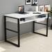 East Urban Home Estrella Desk Wood/Metal in White | 29.53 H x 47.24 W x 23.62 D in | Wayfair 3E1EA3A1CC424D2C9FEF383615A41589