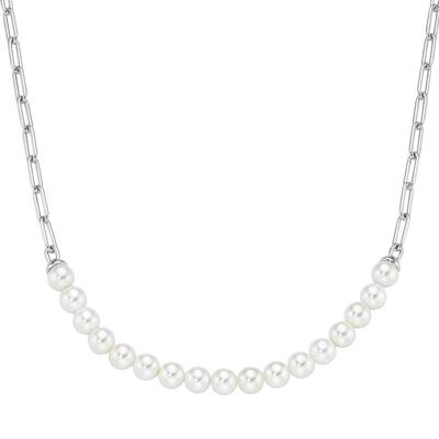 Giorgio Martello Milano - Collier mit Muschelkern-Perlen, Silber 925 Ketten 1 ct Silber Damen