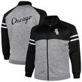 Men's Black/Heather Gray Chicago White Sox Big & Tall Raglan Full-Zip Track Jacket