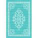 White 47 x 0.31 in Area Rug - East Urban Home Gore Oriental Machine Made Polyester Area Rug in Teal/Polyester | 47 W x 0.31 D in | Wayfair