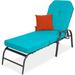 Red Barrel Studio® 26" Long Reclining Single Chaise w/ Cushions Metal | 45 H x 64 W x 26 D in | Outdoor Furniture | Wayfair