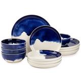 Everly Quinn Handmade Stoneware Dinnerware Set - Service for 3 Ceramic/Earthenware/Stoneware in Blue | Wayfair A3F5948F9E564173AA611732762741C2