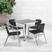 Flash Furniture Lila Square 5 Piece Outdoor Dining Set Metal in Black | 27.5" | Wayfair TLH-ALUM-28SQ-020BKCHR4-GG