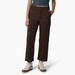 Dickies Women's Regular Fit Cropped Pants - Rinsed Chocolate Brown Size 16 (FPR10)