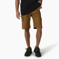 Dickies Men's Flex Temp-Iq® 365 Regular Fit Tech Duck Shorts, 11" - Rinsed Brown Size 32 (TS2026)